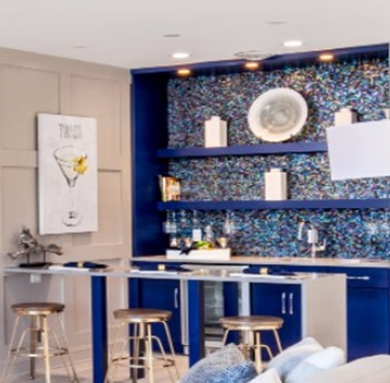 blue kitchen