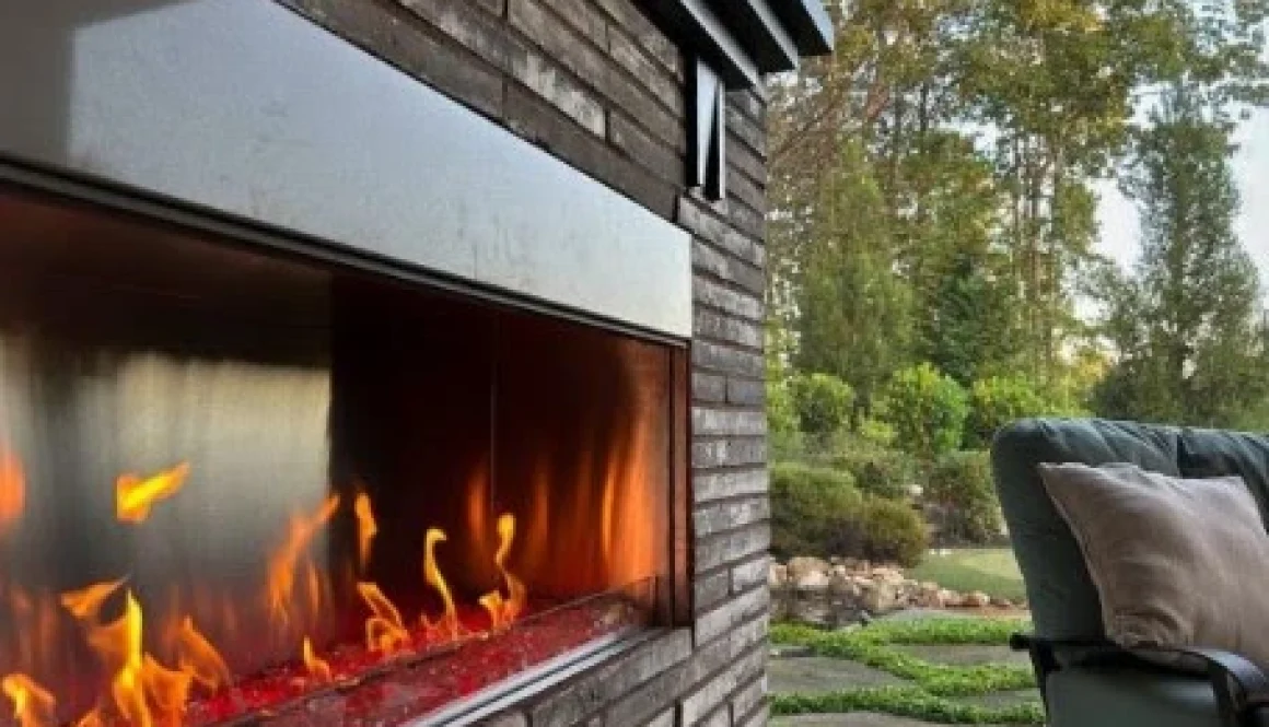 Stay warm when its cold outside next to this gas fireplace